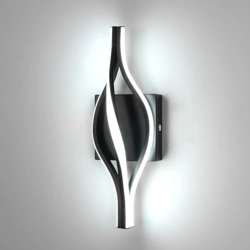 DELIPOP Modern Wall Sconces, Spiral LED Wall Sconce Lighting, 6500K Cool White by DELIPOP