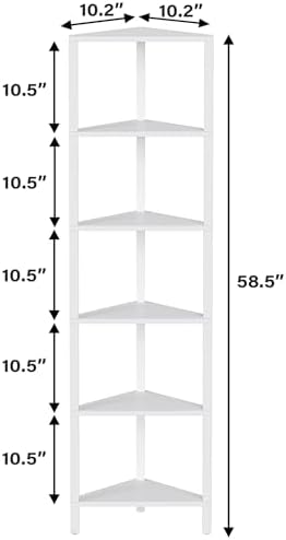 TUTOTAK 6-Tier Corner Bookshelf, Corner Shelf - Image 2
