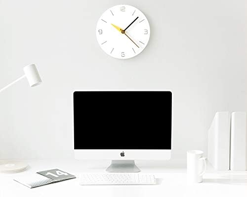 Stephanie Imports Modern Minimalist White & Spring Yellow Silent Wall Clock - Image 5