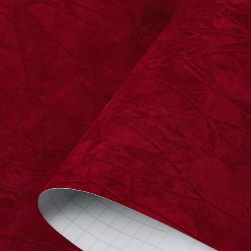 Decotalk Self Adhesive Velvet Wallpaper Red Velvet Peel and Stick Wallpaper by Decotalk