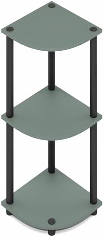 Furinno Turn-N-Tube Corner Shelf, 3-Tier Corner Bookshelf, Display Storage - Image 5