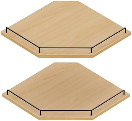 JJL Corner Shelf Wall Mounted, 12 Inches 2-Tier Floating Corner Shelf, Hexagon by Unknown