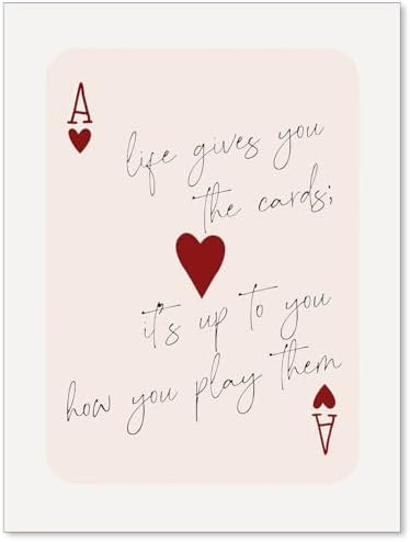 Heltrappe Poker wall art Lucky You Wall Art Red hearts Poker Posters Retro by Heltrappe