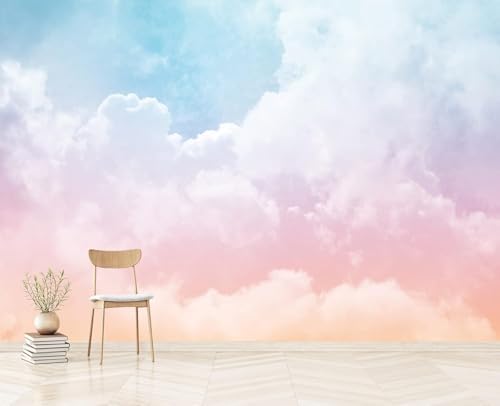 Dreamy Pastel Pink Blue Cloud Sky Wallpaper Peel Stick - Image 2