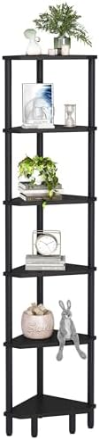 6 Tier Corner Shelf, Narrow Display Shelf Stand, Corner Bookshelf by IRCPEN