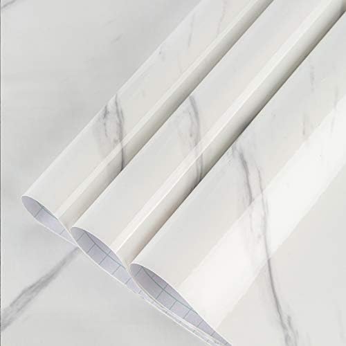 BAYYA White Marble Contact Paper by BAYYAPeelandStickWallpaper