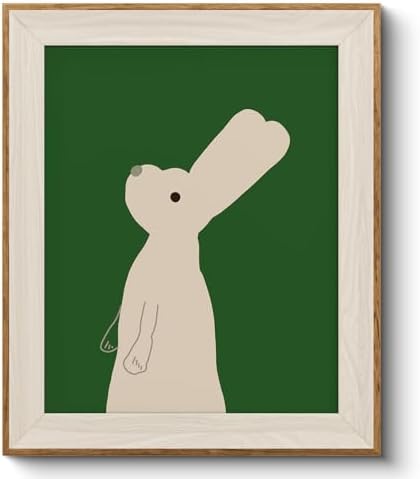 VIYYIEA Framed Minimalism Rabbit Canvas Wall Art by VIYYIEAART