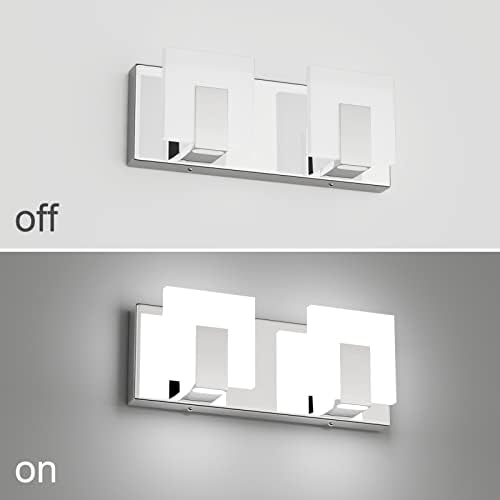 Aipsun 2 Lights Modern LED Bathroom Vanity Light Acrylic Stainless Steel Chrome - Image 4