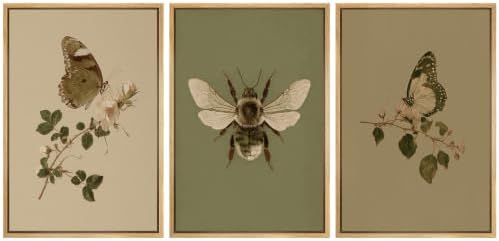 MUDECOR Framed Canvas Print Wall Art Set Butterfly Bee Set by MUDECOR