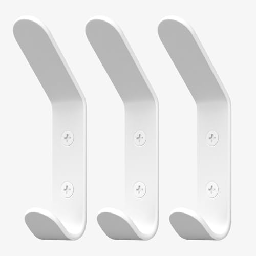 Homeforia White Wall Coat Hooks, High-End Metal, Heavy Duty by Homeforia