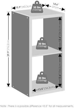Furinno Cubic Extra Thick 2-Cube Closet Organizers and Storage, Light Grey - Image 2