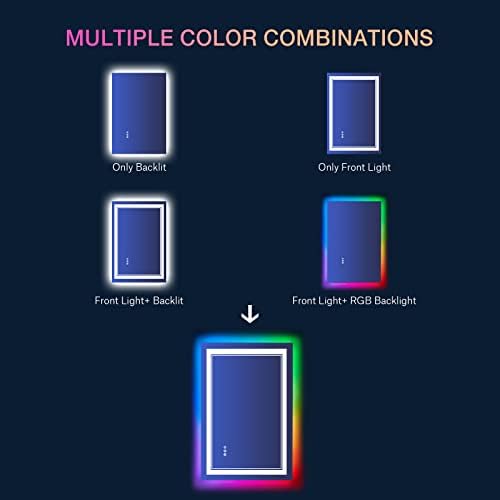 30x36 Inch RGB LED Bathroom Mirror - Image 3