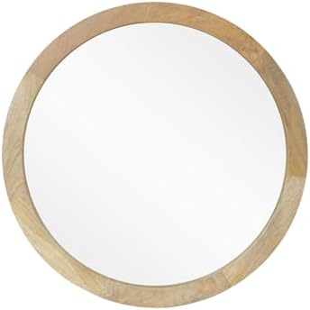 Christopher Knight Home Solis 23.50" H Round Wall Mirror, Mango Wood Wall Mirror - Image 5