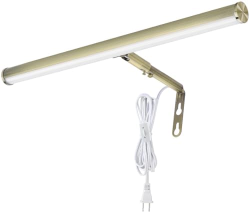 LED Picture Lights for Paintings Plug in, Antique Brass Finish by Xbuyee