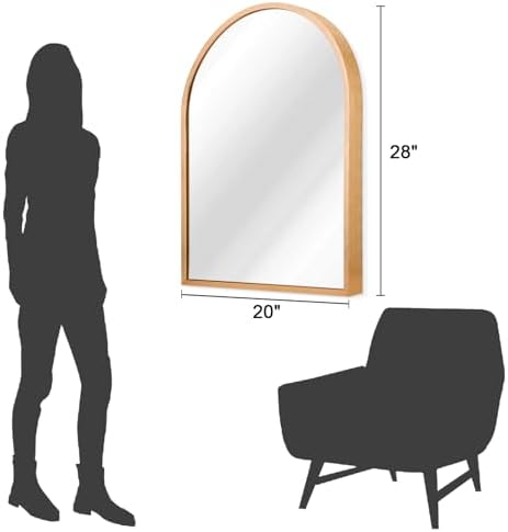 Arched Wall-Mounted Mirror Gold Arch Mirror Aluminum Alloy Frame Bathroom Mirror - Image 7