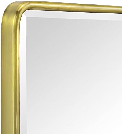 TEHOME Farmhouse Brushed Gold 16x24 Brass Recessed Medicine Cabinet - Image 5