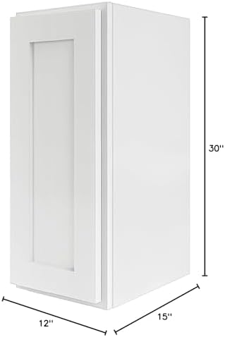 12" W x 36" H White Shaker Single-Door Kitchen Wall Cabinet - Image 3