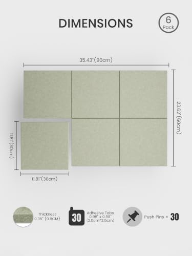 Bumusty 36"x 24" Large Felt Bulletin Board Tiles - Image 2