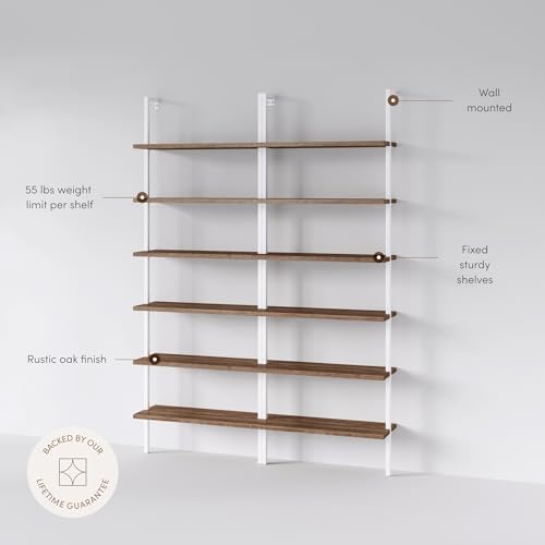 Nathan James Theo 6-Shelf Tall Bookcase, Wall Mount Bookshelf - Image 4