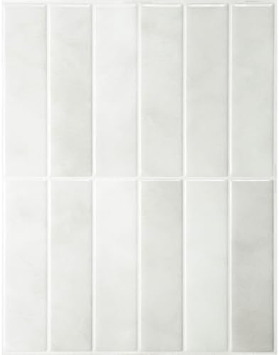 Smart Tiles Peel and Stick backsplash, Stacked White & Grey by SmartTiles-OriginalPeelandStickBacksplashTiles