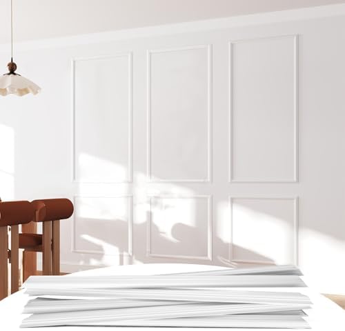 Peel and Stick Premade Wall Molding Kit, 3 Set Wainscoting by JSIWOTH
