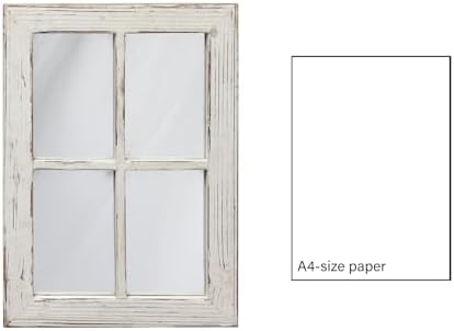 Rustic Small Window Pane Mirror Wall Decor 11 x 16 inches - Image 3
