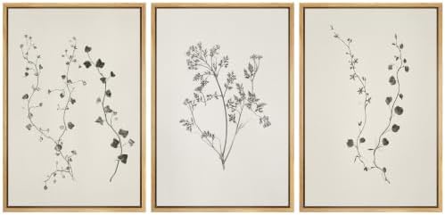MUDECOR Framed Canvas Print Wall Art Set Botanical Sprigs by MUDECOR