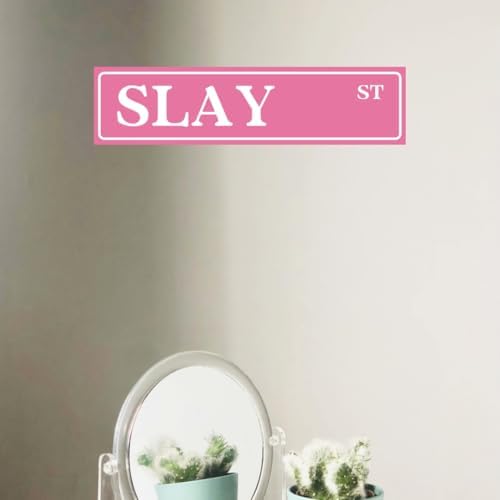 Slay St Tin Sign Preppy Room Decor Funny Pink Poster Street Sign Pink Room Decor - Image 5