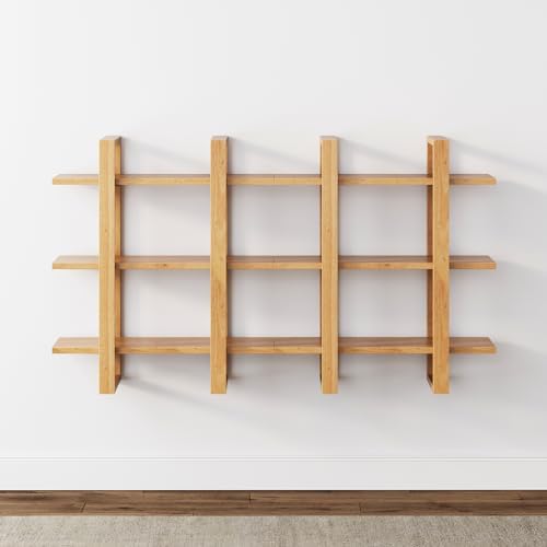 Nathan James Floating Wall Book Shelves, 3-Tier Display Shelf, Decorative by Unknown