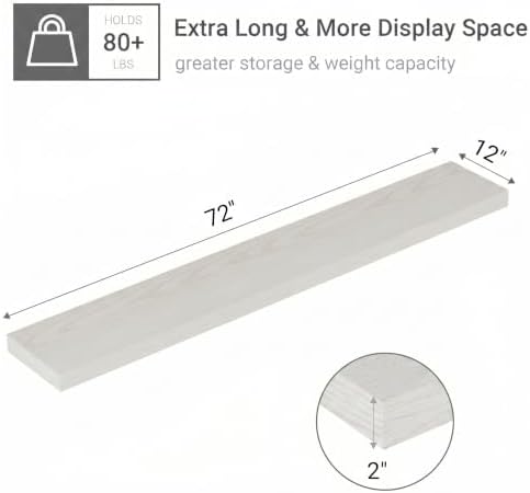 Vivelove Deep Floating Shelves 72x12” Set of 1 - Image 3