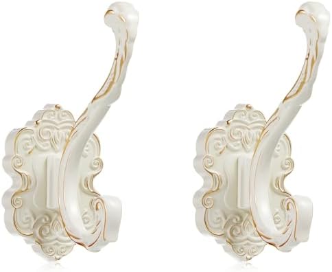 Zonon 2 Pcs White Vintage Antique Coat Hooks Wall Mounted by Zonon