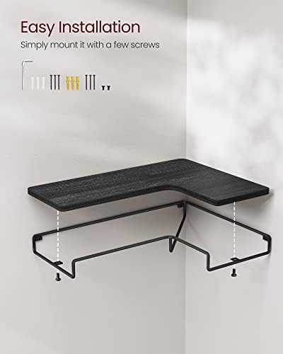 VASAGLE Corner Shelf Wall Mount Set of 2, Small Corner Floating Shelves - Image 6