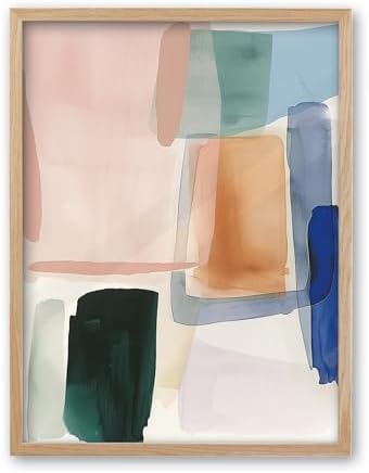 iHery 16x20in Geometric Color Block Framed Abstract Wall Art by iHery