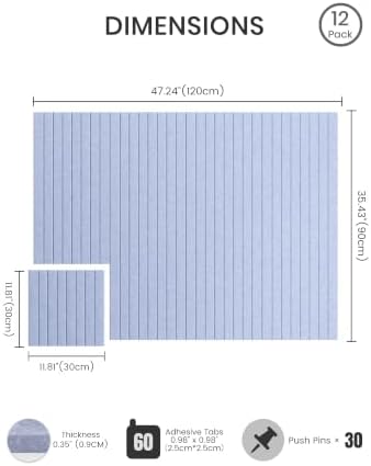 Bumusty 48"x 36" Large Felt Bulletin Board Tiles - Image 2