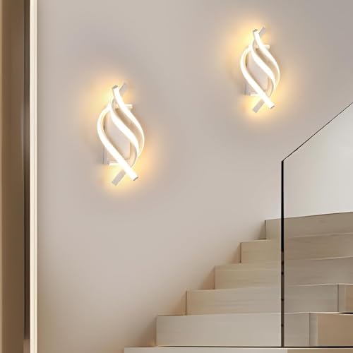 DELIPOP Modern LED Wall Sconce, 3000K Spiral Indoor Wall Light, 21W Acrylic LED - Image 6