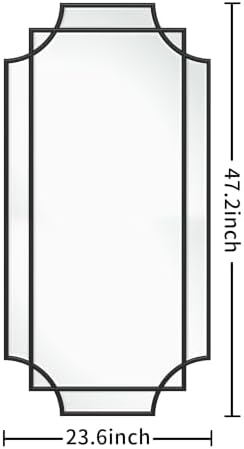24x47 Inch Bathroom Mirrors for Over Sink, Framed Mirrors for Wall Black - Image 6