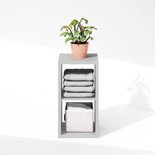 Furinno Cubic Extra Thick 2-Cube Closet Organizers and Storage, Light Grey - Image 6