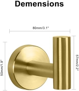 NearMoon Bath Towel Hooks- SUS 304 Stainless Steel Robe Hook Holder, Heavy Duty - Image 5