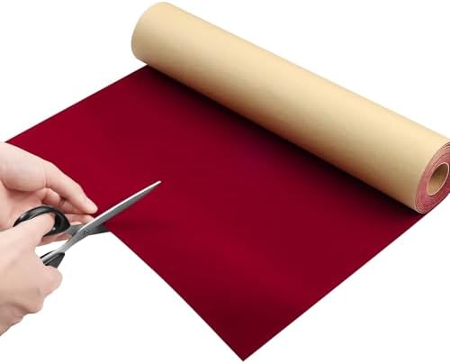 Livelynine 15.8x197 Textured Dark Red Wallpaper Peel and Stick Velvet Fabric - Image 6
