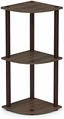 Furinno TURN-N-TUBE Corner Shelf, 3-Tier Corner Bookshelf, Display Storage - Image 5