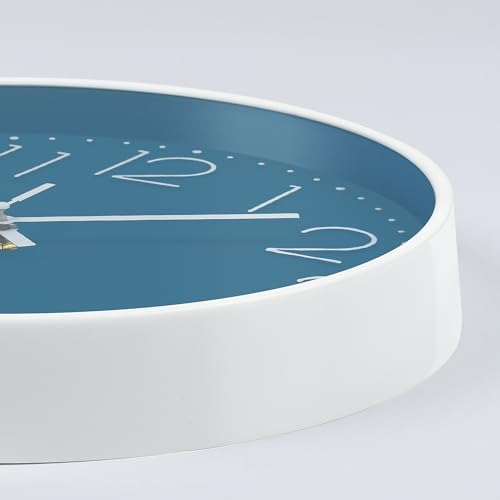 Lafocuse 12 inch Modern Analog Cerulean Blue Wall Clock Battery Operated - Image 7