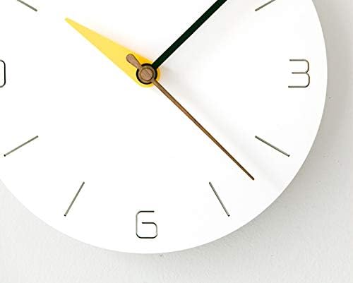 Stephanie Imports Modern Minimalist White & Spring Yellow Silent Wall Clock - Image 4