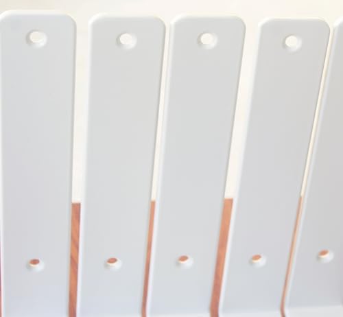 8 Pack - L 12" x H 8" x W1.5, 5mm Thick White L Shelf Bracket, Iron Shelf - Image 6