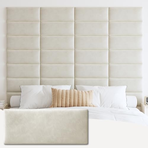 IFNOW Wall Mounted Headboard, Peel and Stick Panels, Lvory White by IFNOW