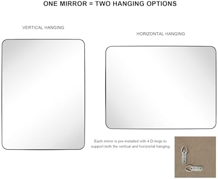 GRACTO 30 x 40'' Chrome Rectangle Bathroom Vanity Mirror - Image 6