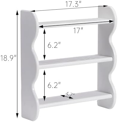 100% Solid Wood Wall Shelf 3-Tier, Vintage Shelves Wall Mounted Storage Rack - Image 3