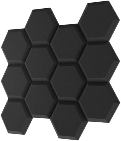 TroyStudio Thick Acoustic Foam Panels, 13.8 X 11.8 X 2 Inches 12 Pcs Hexagon by TroyStudio