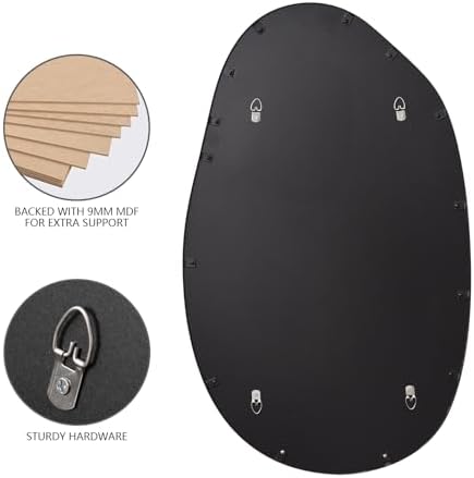 20.5"x33.5" Black Asymmetrical Mirror - Image 3