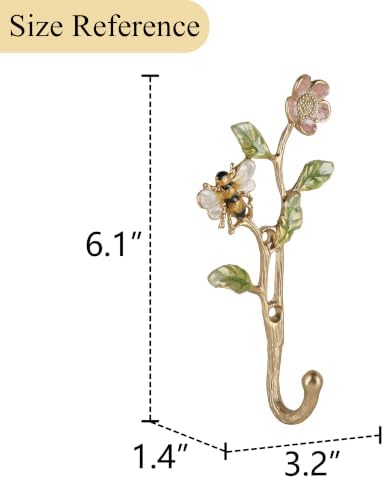 SOFFEE DESIGN 2PCS Enamel Bee & Flower Hooks - Image 4