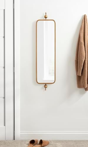 Kate and Laurel Kasota Traditional Slim Panel Wall Mirror, 9 x 36, Antique Gold - Image 3